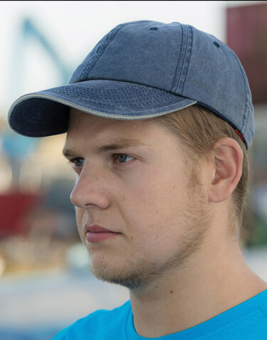 Result Caps Fine Cotton Twill Cap, Navy/Putty, One Size bedrucken, Art.-Nr. 354342630