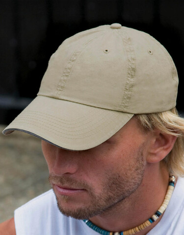 Result Caps Fine Cotton Twill Cap, Navy/Putty, One Size bedrucken, Art.-Nr. 354342630