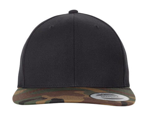 Flexfit Classic Snapback 2-Tone Camo, Black/Green Camo, One Size bedrucken, Art.-Nr. 356681760