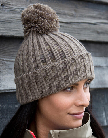 Result Hdi Quest Knitted Hat, Black, One Size bedrucken, Art.-Nr. 369331010