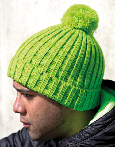 Result Hdi Quest Knitted Hat, Black, One Size bedrucken, Art.-Nr. 369331010