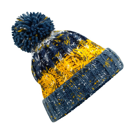 Beechfield Corkscrew Pom Pom Beanie, Morning Frost, One Size bedrucken, Art.-Nr. 369692170