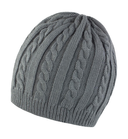 Result Mariner Knitted Hat, Grey/Black, One Size bedrucken, Art.-Nr. 370331480