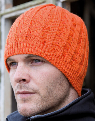 Result Mariner Knitted Hat, Grey/Black, One Size bedrucken, Art.-Nr. 370331480