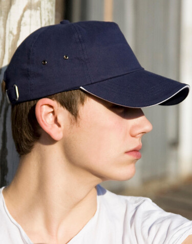 Result Caps Plush Sandwich Cap, Navy/White, One Size bedrucken, Art.-Nr. 372342520