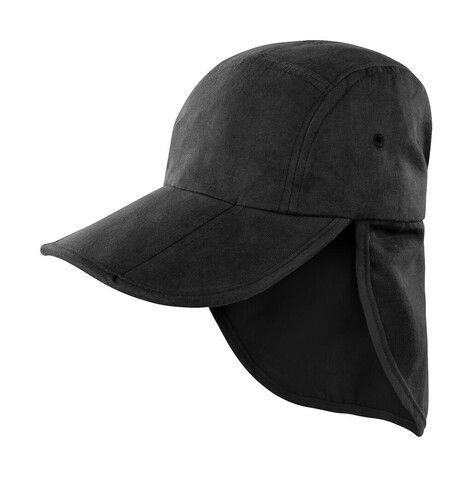 Result Caps Fold Up Legionnaire Cap, Black, One Size bedrucken, Art.-Nr. 376341010