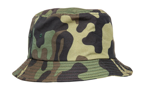 Flexfit Camo Bucket Hat, Green Camo, One Size bedrucken, Art.-Nr. 384685060