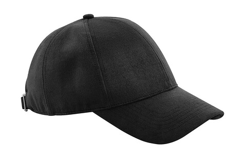 Beechfield Faux Suede 6 Panel Cap, Black, One Size bedrucken, Art.-Nr. 395691010