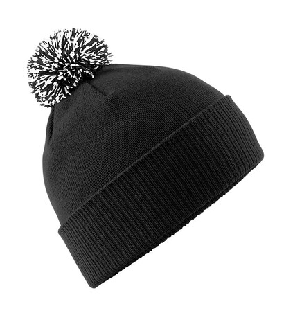 Beechfield Snowstar Beanie, Black/White, One Size bedrucken, Art.-Nr. 397691500 Beechfield Snowstar Beanie, Black/White, One Size bedrucken, Art.-Nr. 397691500