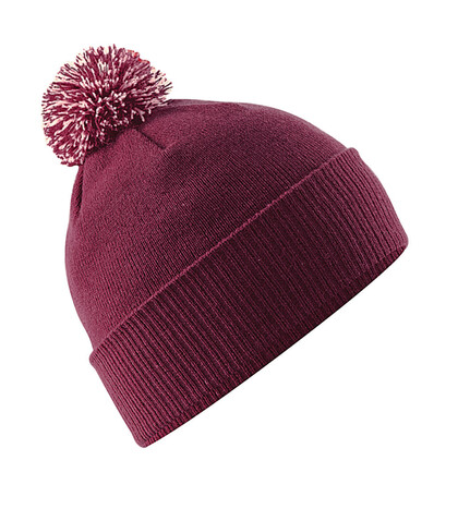 Beechfield Snowstar Beanie, Burgundy/Off White, One Size bedrucken, Art.-Nr. 397694520