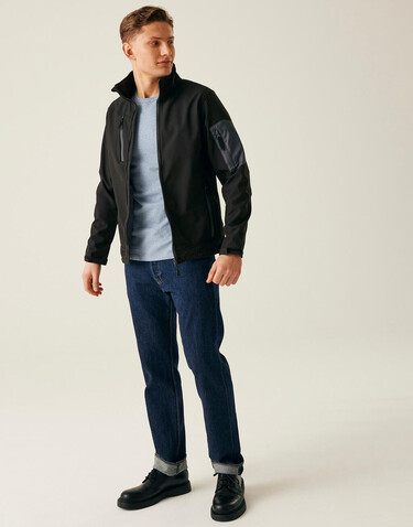 Regatta Arcola 3 Layer Softshell, Black/Seal Grey, S bedrucken, Art.-Nr. 400171513