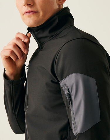 Regatta Arcola 3 Layer Softshell, Black/Seal Grey, M bedrucken, Art.-Nr. 400171514