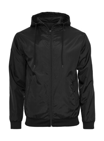 Build Your Brand Windrunner, Black/Black, 2XL bedrucken, Art.-Nr. 401391615