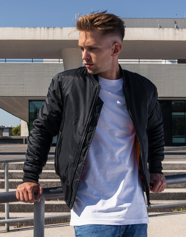 Build Your Brand Bomber Jacket, Black, XL bedrucken, Art.-Nr. 402391014