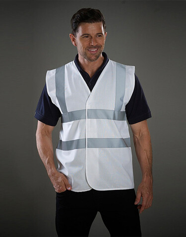 Yoko Fluo 2 Band+Brace Waistcoat, White, M bedrucken, Art.-Nr. 402770004