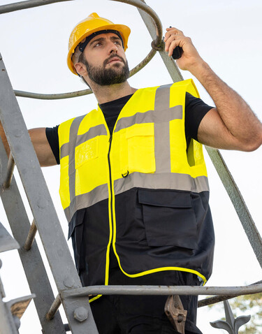 Korntex Executive Safety Vest Hamburg, Neon Pink, S bedrucken, Art.-Nr. 403134232