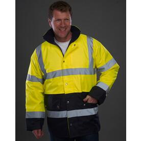 Yoko Fluo 2 Tone Motorway Jacket, Fluo Orange/Navy, S bedrucken, Art.-Nr. 410774521