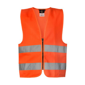 Korntex Safety Zipper Vest for Kids Aalborg, Orange, 2XS bedrucken, Art.-Nr. 411134101