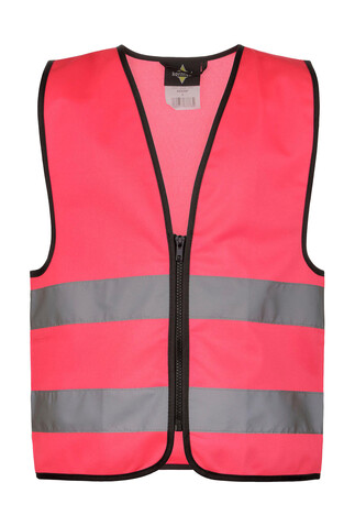 Korntex Signal Zipper Vest for Kids Aalborg, Neon Pink, 2XS bedrucken, Art.-Nr. 412134231