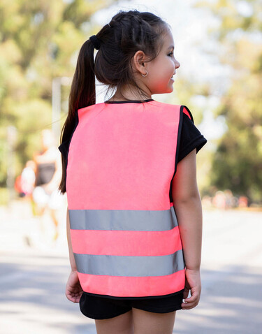 Korntex Signal Zipper Vest for Kids Aalborg, Neon Pink, 2XS bedrucken, Art.-Nr. 412134231