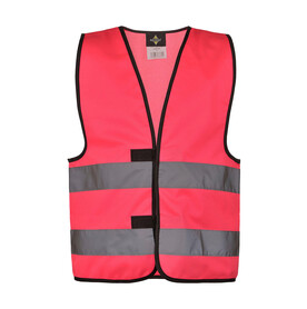 Korntex Signal Vest for Kids Aarhus, Neon Pink, 2XS bedrucken, Art.-Nr. 415134231