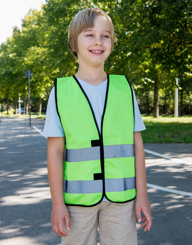 Korntex Signal Vest for Kids Aarhus, Neon Pink, 2XS bedrucken, Art.-Nr. 415134231