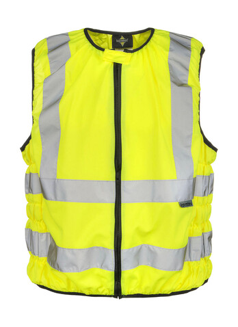 Korntex Hi-Vis Biker Vest Schleiz, Yellow, L bedrucken, Art.-Nr. 417136004