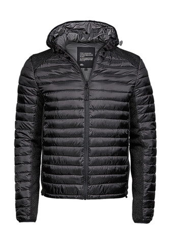 Tee Jays Hooded Outdoor Crossover Jacket, Black/Black Melange, L bedrucken, Art.-Nr. 418541615