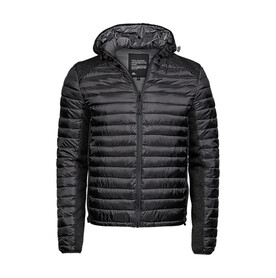 Tee Jays Hooded Outdoor Crossover Jacket, Black/Black Melange, S bedrucken, Art.-Nr. 418541613