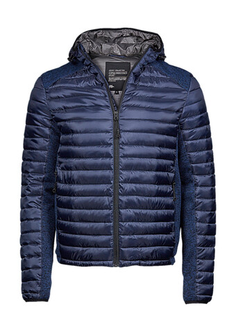 Tee Jays Hooded Outdoor Crossover Jacket, Black/Black Melange, S bedrucken, Art.-Nr. 418541613