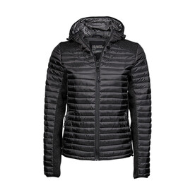 Tee Jays Ladies` Hooded Outdoor Crossover Jacket, Black/Black Melange, S bedrucken, Art.-Nr. 419541613 Tee Jays Ladies` Hooded Outdoor Crossover Jacket, Black/Black Melange, S bedrucken, Art.-Nr. 419541613