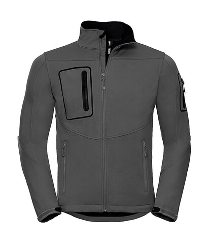 Russell Europe Men`s Sportshell 5000 Jacket, Titanium, L bedrucken, Art.-Nr. 421001395