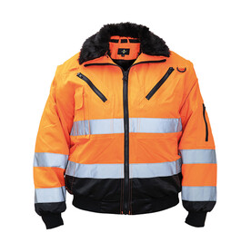 Korntex Hi-Vis Pilot Jacket Oslo, Orange/Black, S bedrucken, Art.-Nr. 421134602
