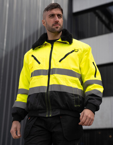 Korntex Hi-Vis Pilot Jacket Oslo, Orange/Black, L bedrucken, Art.-Nr. 421134604 Korntex Hi-Vis Pilot Jacket Oslo, Orange/Black, L bedrucken, Art.-Nr. 421134604