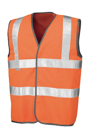 Result Safety Hi-Vis Vest, Fluorescent Orange, S/M bedrucken, Art.-Nr. 421334054