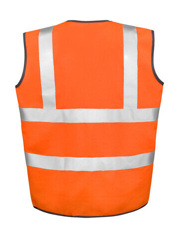 Result Safety Hi-Vis Vest, Fluorescent Orange, S/M bedrucken, Art.-Nr. 421334054