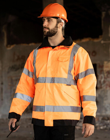 Korntex Hi-Vis Rain Jacket Lite Kaunas, Orange, S bedrucken, Art.-Nr. 422134102