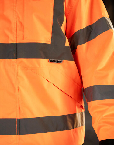 Korntex Hi-Vis Rain Jacket Lite Kaunas, Orange, S bedrucken, Art.-Nr. 422134102