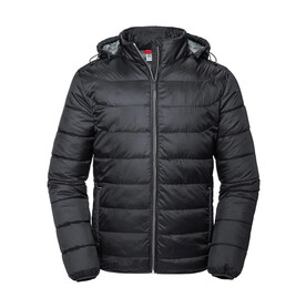 Russell Europe Men`s Hooded Nano Jacket, Black, S bedrucken, Art.-Nr. 423001013