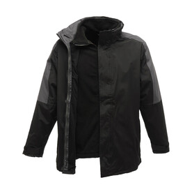 Regatta Defender III 3-In-1 Jacket, Black/Seal Grey, S bedrucken, Art.-Nr. 423171513