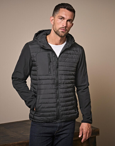 Tee Jays Hooded Crossover Jacket, Black, 2XL bedrucken, Art.-Nr. 423541017