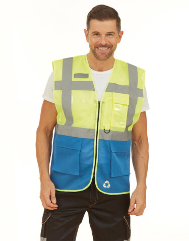 Yoko Fluo Open Mesh Executive Waistcoat, Fluo Orange, S bedrucken, Art.-Nr. 423774053