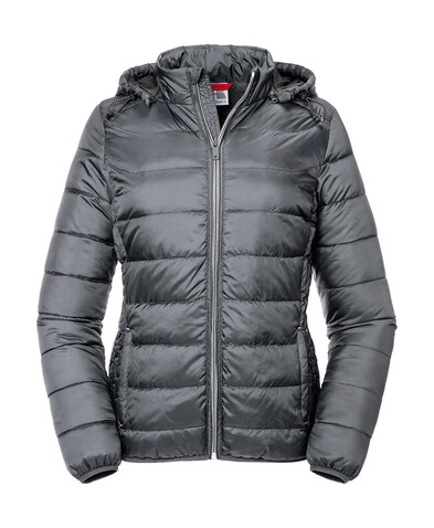 Russell Europe Ladies` Hooded Nano Jacket, Dark Olive, 2XL bedrucken, Art.-Nr. 424005347