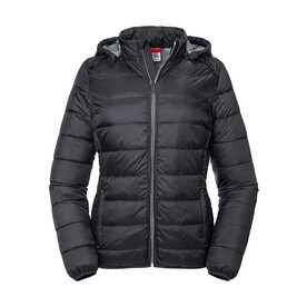 Russell Europe Ladies` Hooded Nano Jacket, Black, XS bedrucken, Art.-Nr. 424001012