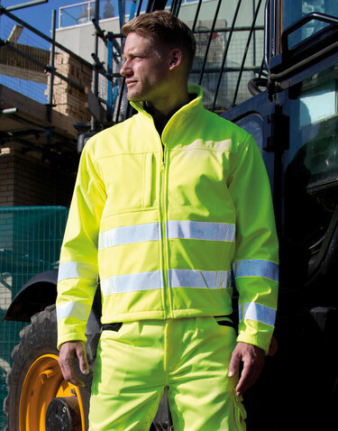 Result Hi-Vis Softshell Jacket, Fluorescent Yellow, M bedrucken, Art.-Nr. 427336054