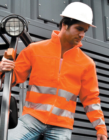 Result Hi-Vis Softshell Jacket, Fluorescent Orange, S bedrucken, Art.-Nr. 427334053