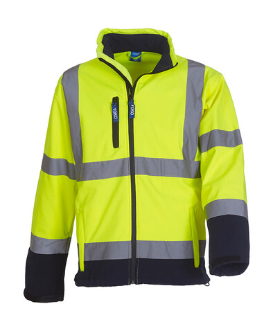 Yoko Fluo Softshell Jacket, Fluo Yellow/Navy, M bedrucken, Art.-Nr. 427776524 Yoko Fluo Softshell Jacket, Fluo Yellow/Navy, M bedrucken, Art.-Nr. 427776524