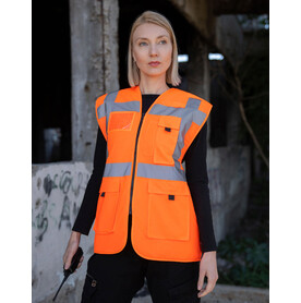 Korntex Padded Executive Safety Vest Wismar, Orange, S bedrucken, Art.-Nr. 428134101