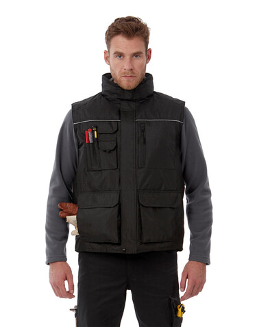 B &amp; C Expert Pro Workwear Bodywarmer, Black, XL bedrucken, Art.-Nr. 428421016