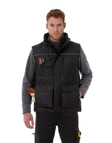 B &amp; C Expert Pro Workwear Bodywarmer, Black, XL bedrucken, Art.-Nr. 428421016
